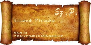 Sztanek Piroska névjegykártya