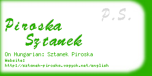 piroska sztanek business card